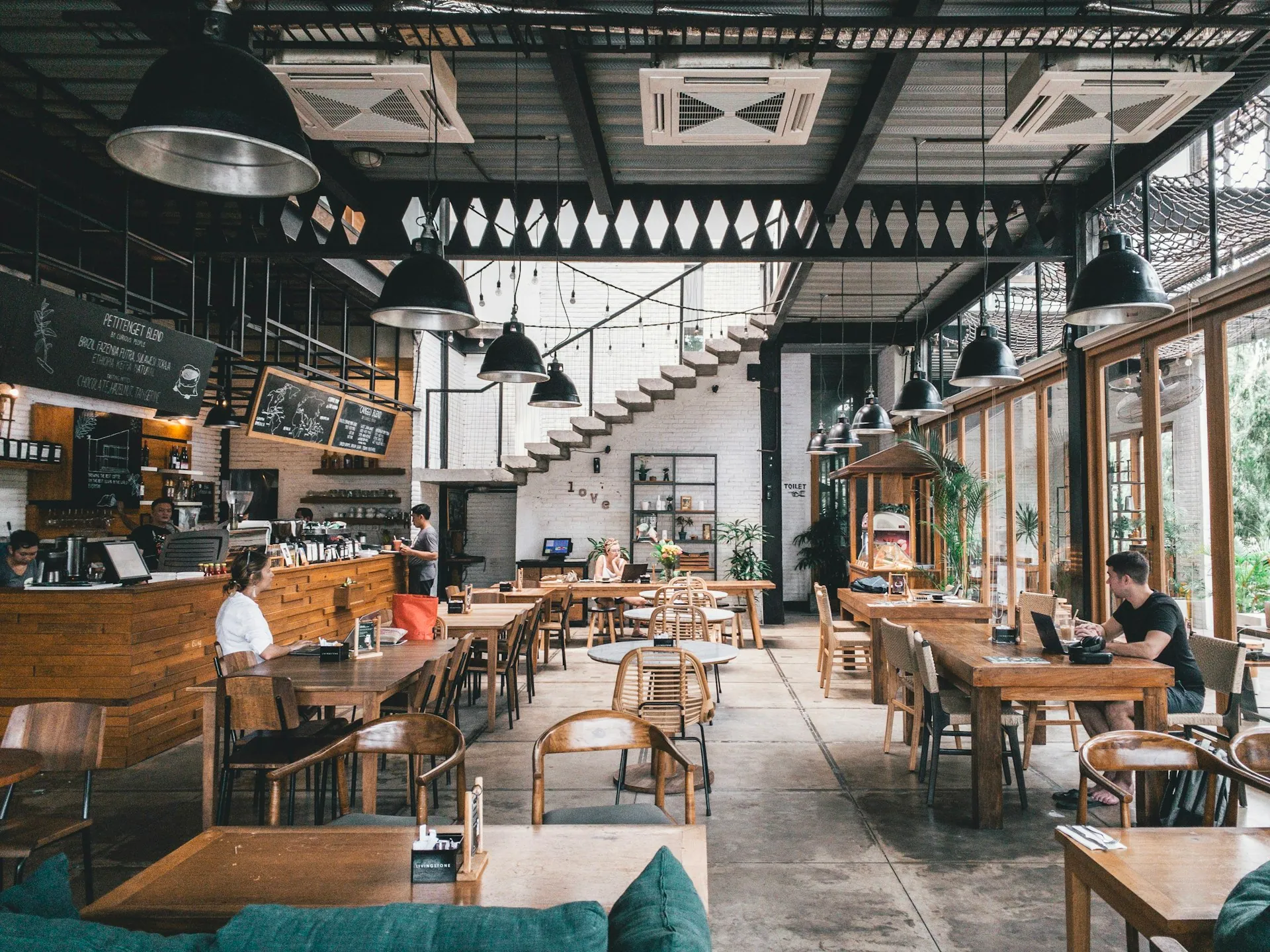 The interior of a newly fitted restaurant ready for its opening